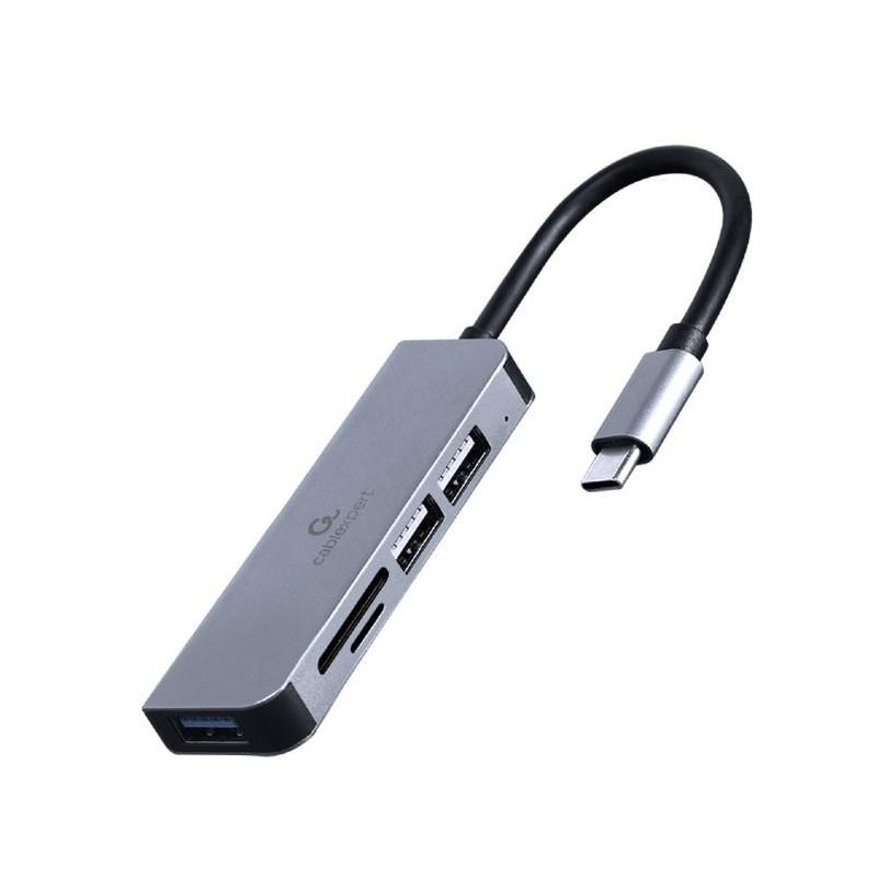 I/O HUB USB-C 3PORT+CR/UHB-CM-CRU3P1U2P2-01 GEMBIRD