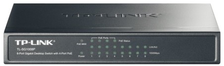 NET SWITCH 8PORT 10/100/1000M/POE TL-SG1008P TP-LINK