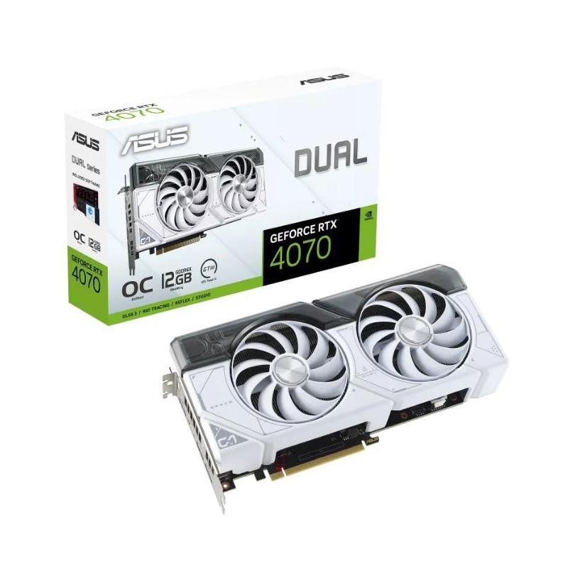 Graphics Card|ASUS|NVIDIA GeForce RTX 4070|12 GB|GDDR6X|192 bit|PCIE 4.0 16x|1xHDMI|3xDisplayPort|DUAL-RTX4070-O12G-WHITE