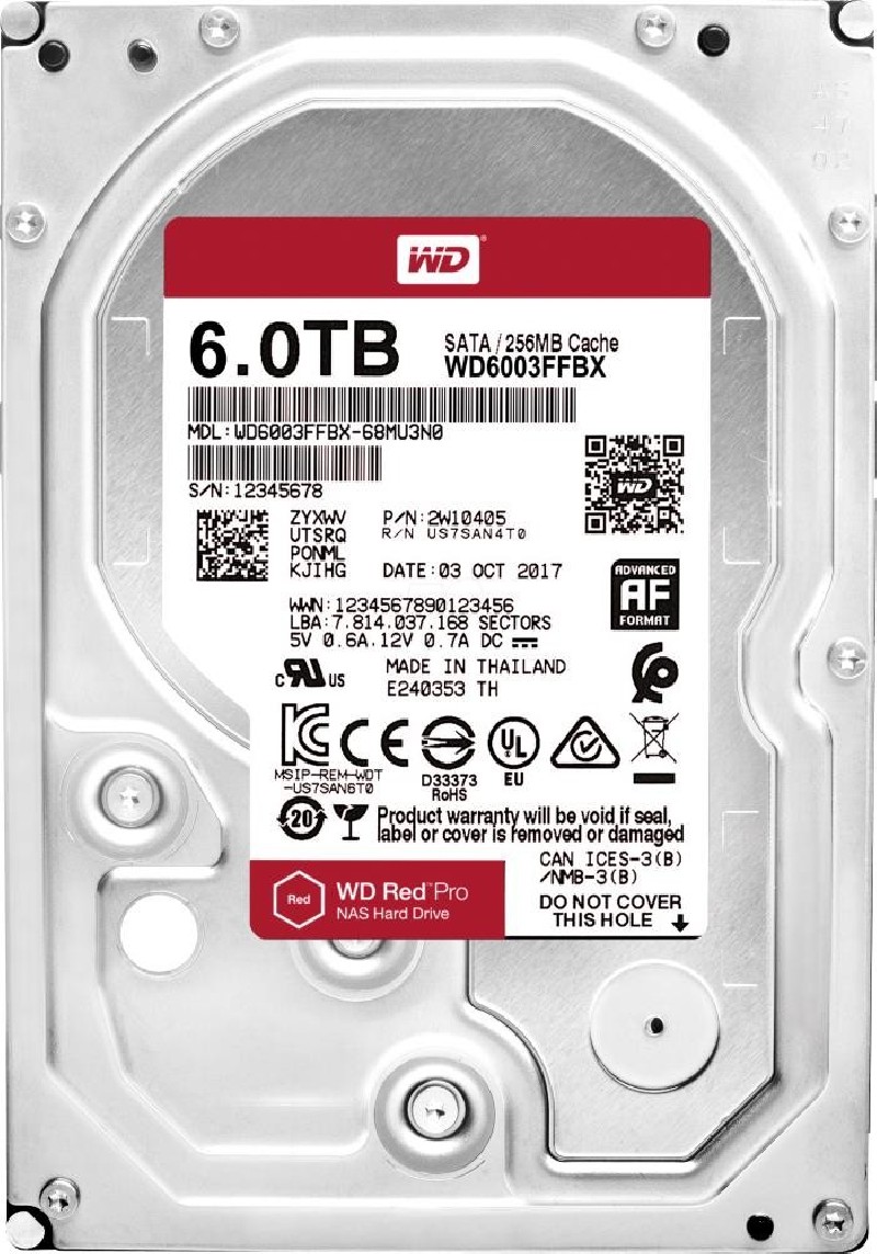 HDD|WESTERN DIGITAL|Red Pro|6TB|SATA 3.0|256 MB|7200 rpm|3,5"|WD6003FFBX