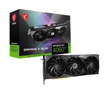 Graphics Card|MSI|NVIDIA GeForce RTX 4060 Ti|16 GB|GDDR6|128 bit|PCIE 4.0 8x|1xHDMI|3xDisplayPort|RTX4060TIGAMXSLIM16G