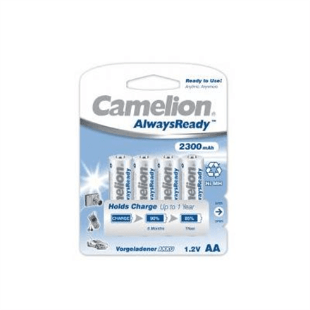 Аккумуляторы Camelion AlwaysReady AA 2300 мА·ч, 4 шт.