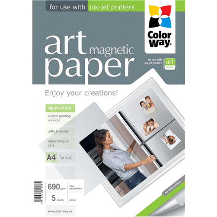 ColorWay magnetic photo paper, A4, 690 g/m², 5 sheets