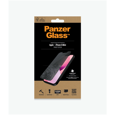 Защитное стекло с фильтром приватности для iPhone 13 mini PanzerGlass, цвет чёрный