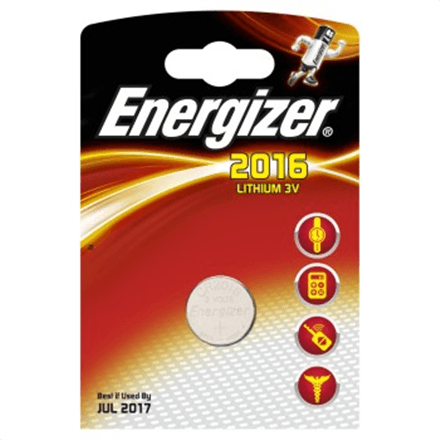 Дисковая батарейка Energizer CR2016, литиевая, 1 шт.