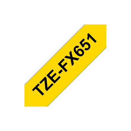 Brother TZe-FX651 painduv lamineeritud lint, 24 mm, must kiri kollasel, 8 m