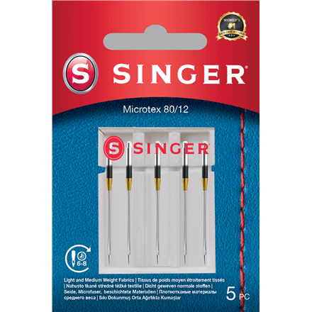 Иглы Microtex Singer 80/12, 5 шт.