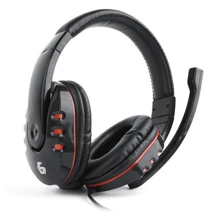 Проводная игровая гарнитура Gembird GHS-402 с регулятором громкости, чёрная