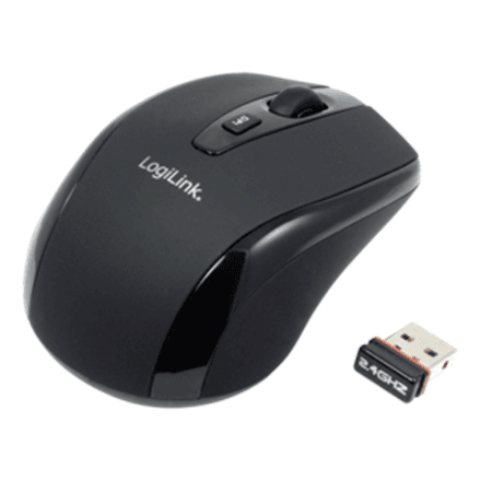 Беспроводная мини-мышь LogiLink ID0031, 2,4 ГГц, 800/1600 DPI, чёрная
