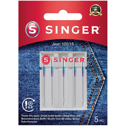 Иглы для джинсовой ткани Singer 100/16, 5 шт.