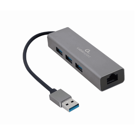 Cablexpert A-AMU3-LAN-01 USB hub with Gigabit LAN, 3 × USB 3.0, RJ-45