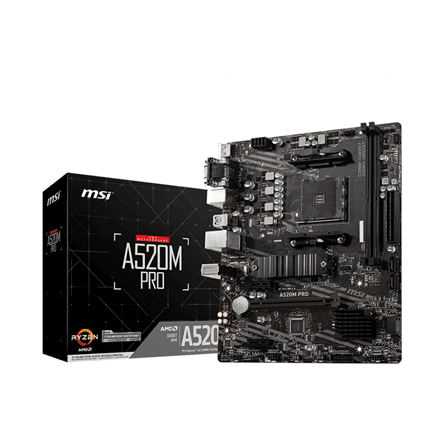 Emaplaat MSI A520M PRO, AM4, Micro-ATX, DDR4