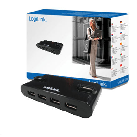USB-хаб LogiLink UA0085, USB 2.0, 4 порта, с блоком питания