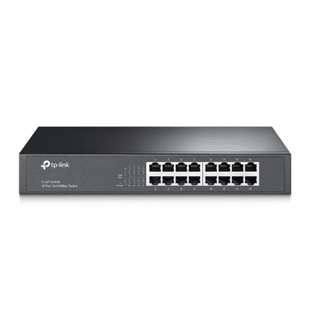 Коммутатор TP-Link TL-SF1016DS, 16 портов, Fast Ethernet, стальной корпус