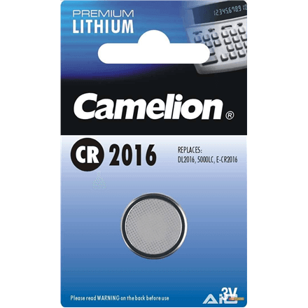 Дисковая батарейка Camelion CR2016, литиевая, 1 шт.