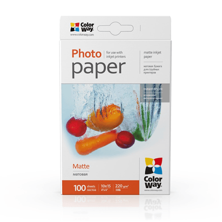ColorWay matte photo paper, 10×15 cm, 220 g/m²