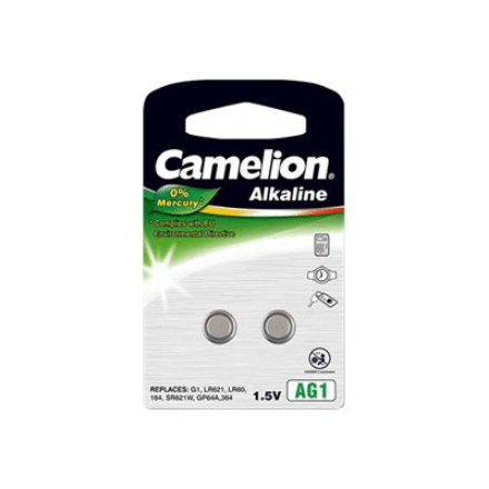 Дисковые батарейки Camelion AG1 / LR60, щелочные, 2 шт.