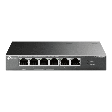 Коммутатор TP-Link TL-SG1006PP, 6 портов, 3 PoE+ и 1 PoE++