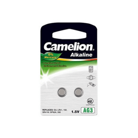 Дисковые батарейки Camelion AG3 / LR41, щелочные, 2 шт.
