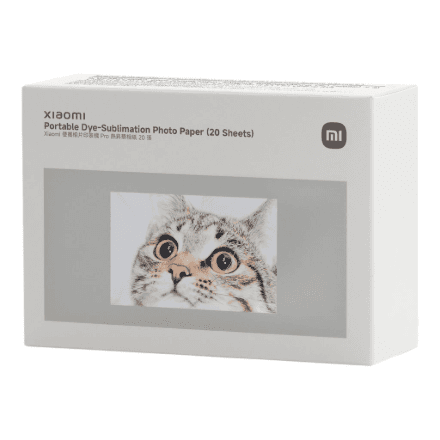 Xiaomi dye-sublimation photo paper for portable photo printer, 2×3″, 20 sheets