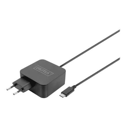 Блок питания для ноутбука Digitus DA-10071, 65 Вт, USB-C, PD 3.0, чёрный