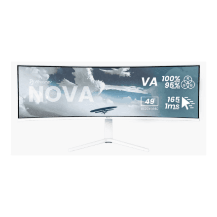 Arozzi Nova 49" VA 5120 x 1440 165 Hz superlai kuvar, valge
