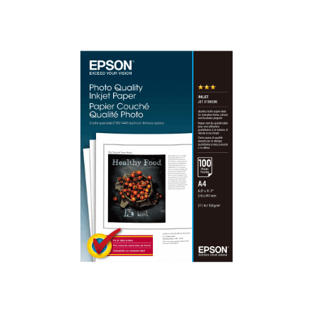 Epson Photo Quality Inkjet Paper, A4, 100 sheets