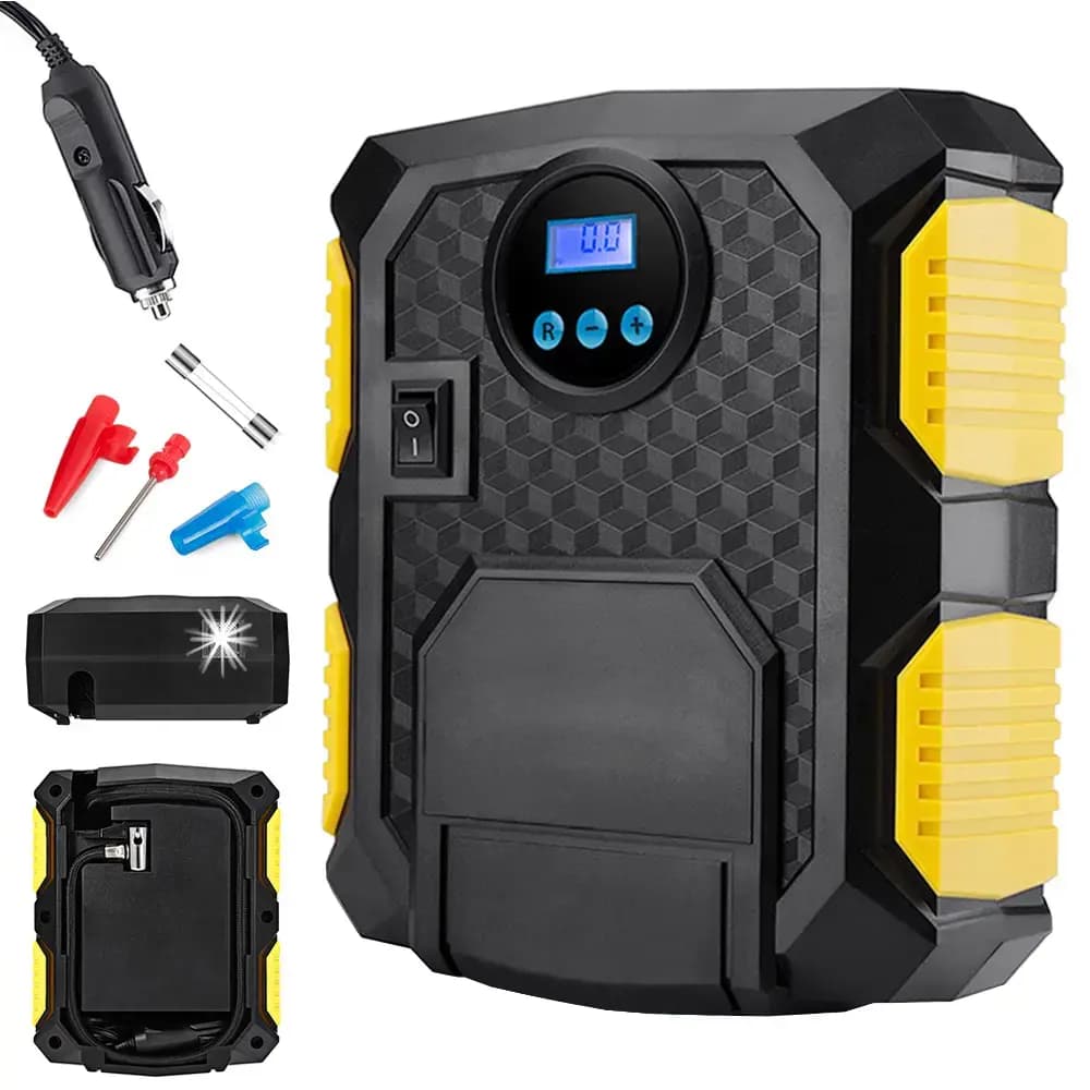 Goodbuy car compressor with LED display and auto shut-off, 150 PSI