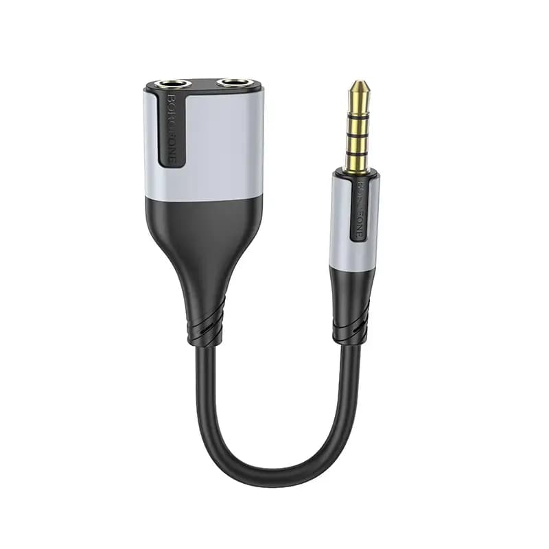 Borofone BL19 Creator headset splitter, 3.5 mm to 2 × 3.5 mm, 15 cm, black