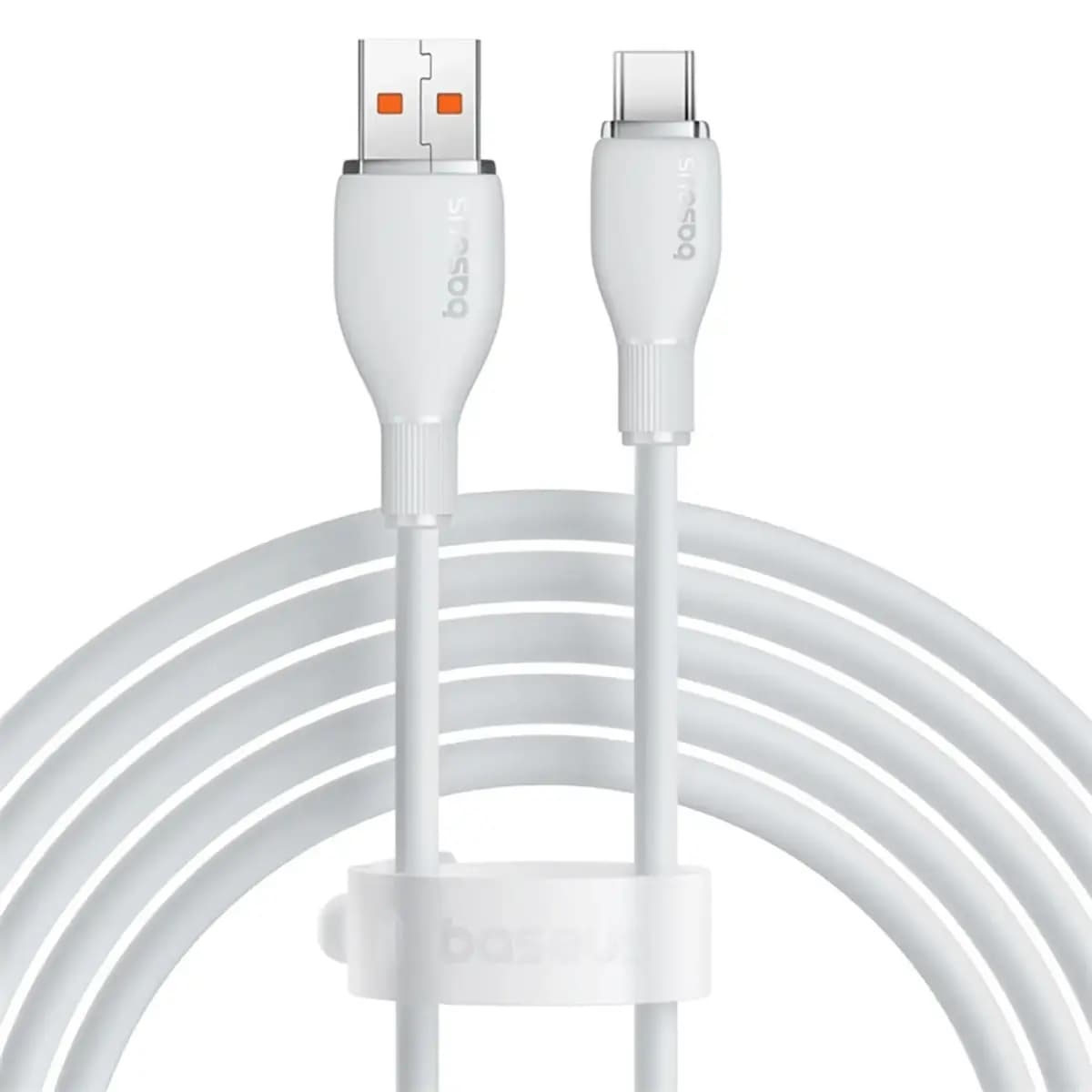 Kaabel USB-A – USB-C Baseus Pudding, 1,2 m, 100 W, valge