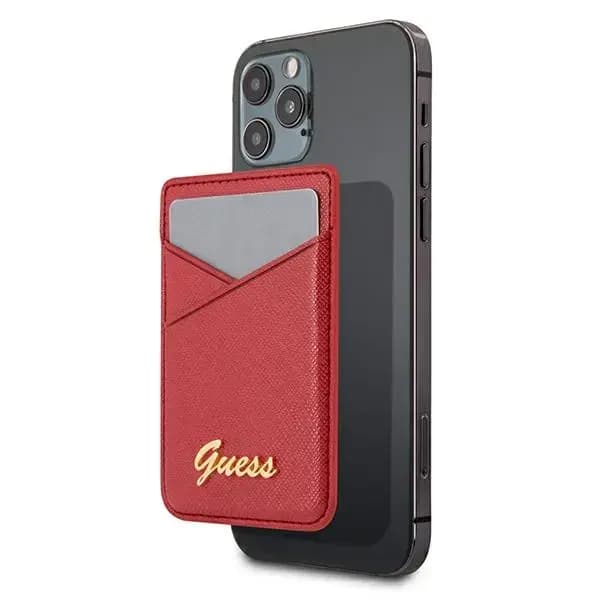 Guess Saffiano GUWMSSASLRE MagSafe wallet, red