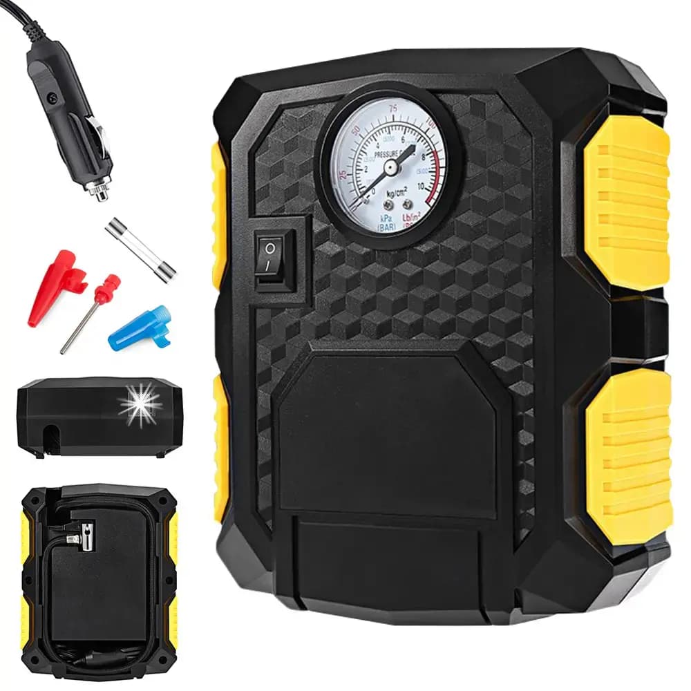 Autokompressor Goodbuy analoogmanomeetri ja LED-lambiga, 150 PSI