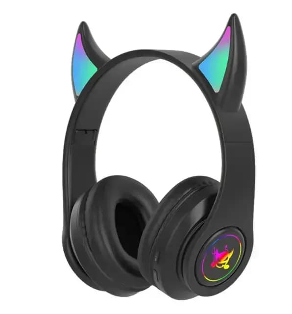 Goodbuy Devil kids' wireless headphones, Bluetooth 5.0, black
