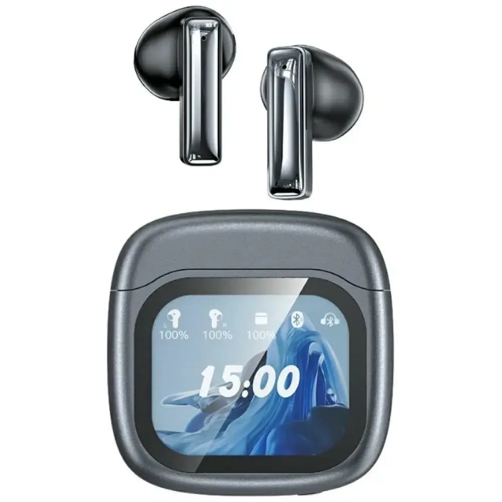 Awei TP100 ENC wireless earbuds, touchscreen case, black