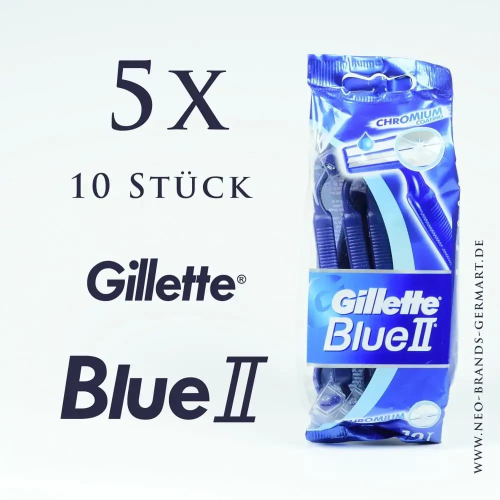 Gillette Blue II disposable razors, 10 pcs