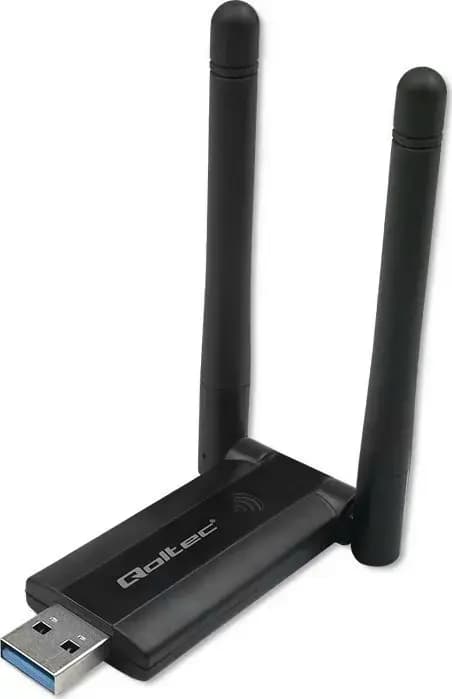 WiFi-adapter Qoltec Dual, 2 × 2 dBi, AC, USB 3.0