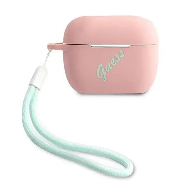 Silikoonümbris Guess Silicone Vintage AirPods Pro jaoks, roosa/roheline