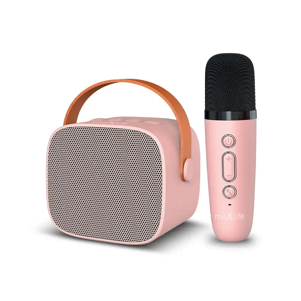Maxlife MXKS-100 karaoke speaker with microphone, 6 W, pink