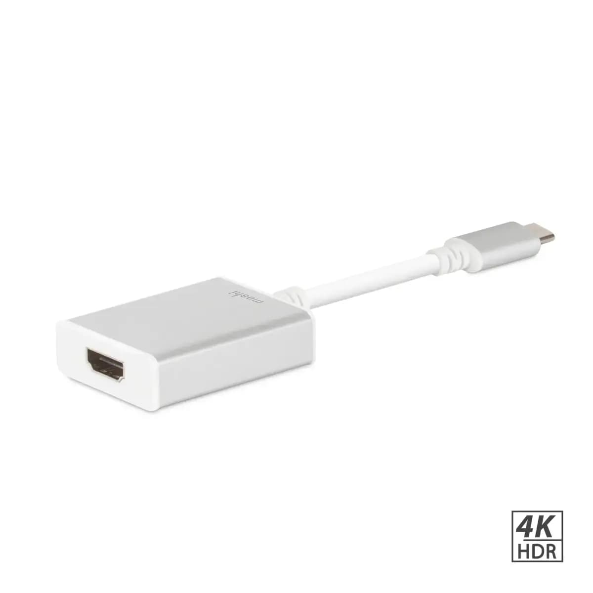 Fusion USB-C to HDMI video adapter, 4K 30 Hz, silver