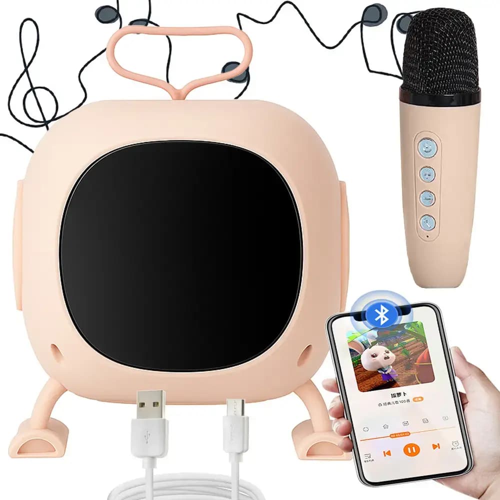 Karaokekõlar Fusion F23A mikrofoniga, Bluetooth 5.3, RGB, roosa