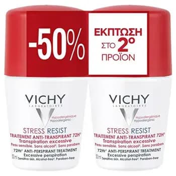 Rull-antiperspirant Vichy, duopakk, 50 ml