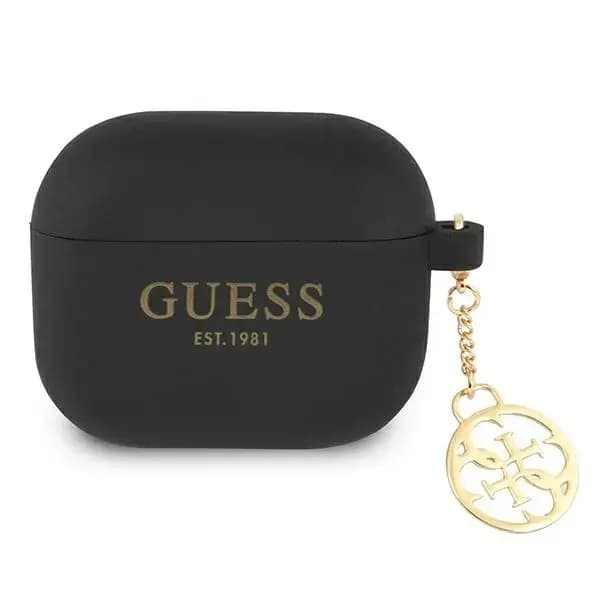 Silikoonümbris Guess 4G Charm AirPods 3 jaoks, must