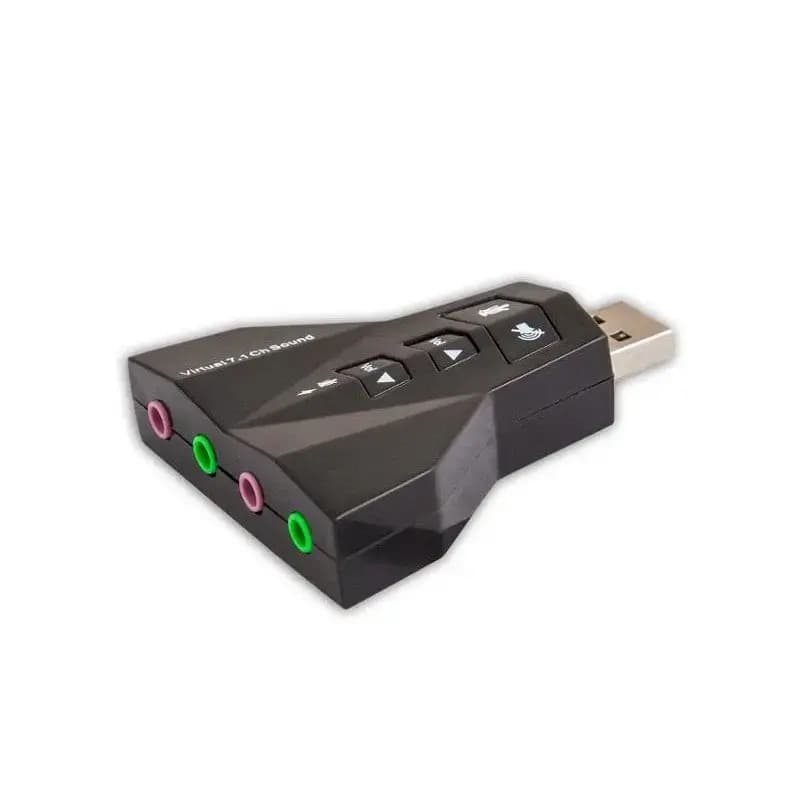 USB-helikaart Fusion 7.1, reguleeritav helitugevus, mikrofonipesa