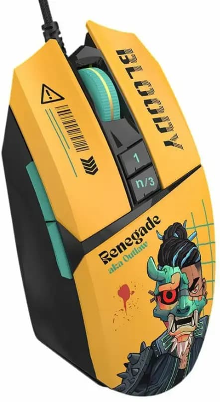 A4Tech Bloody W63 Max Renegade gaming mouse, RGB, 12,000 CPI, yellow