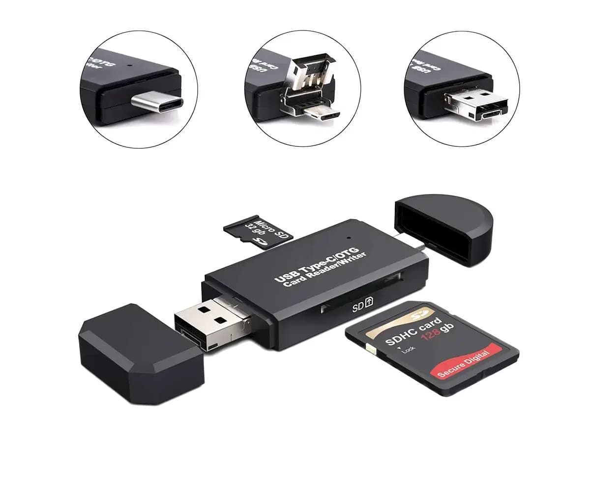 Кардридер Fusion AK180 SD/microSD, USB 2.0, чёрный