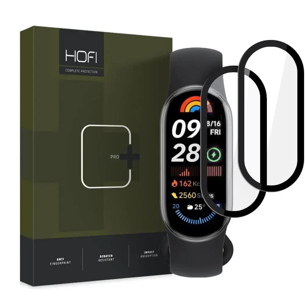 Kaitseklaas Xiaomi Smart Band 9/9 NFC, Hofi, 2 tk, must