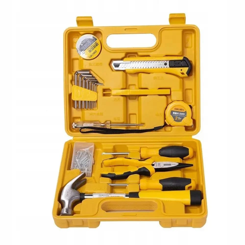 Deli Tools EDL1018J household tool set, 18 pcs, yellow