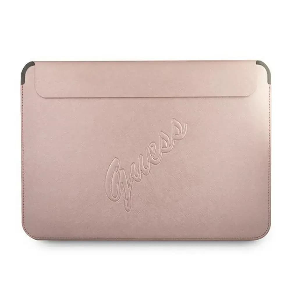Sülearvuti ümbris Guess Saffiano Script 13″, roosa