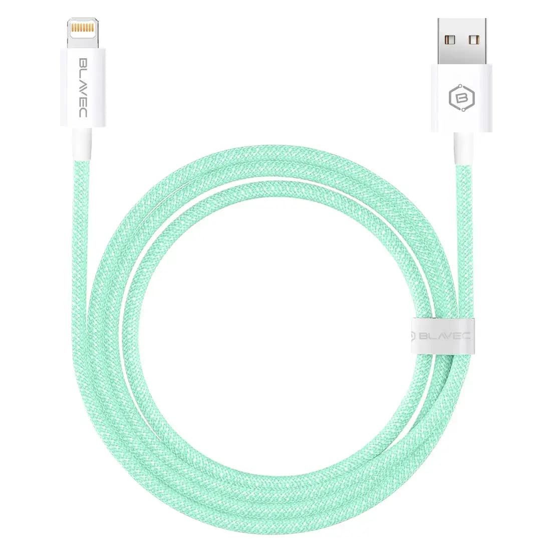 Kaabel USB-A – Lightning Blavec Candy, 2 m, 12 W, roheline