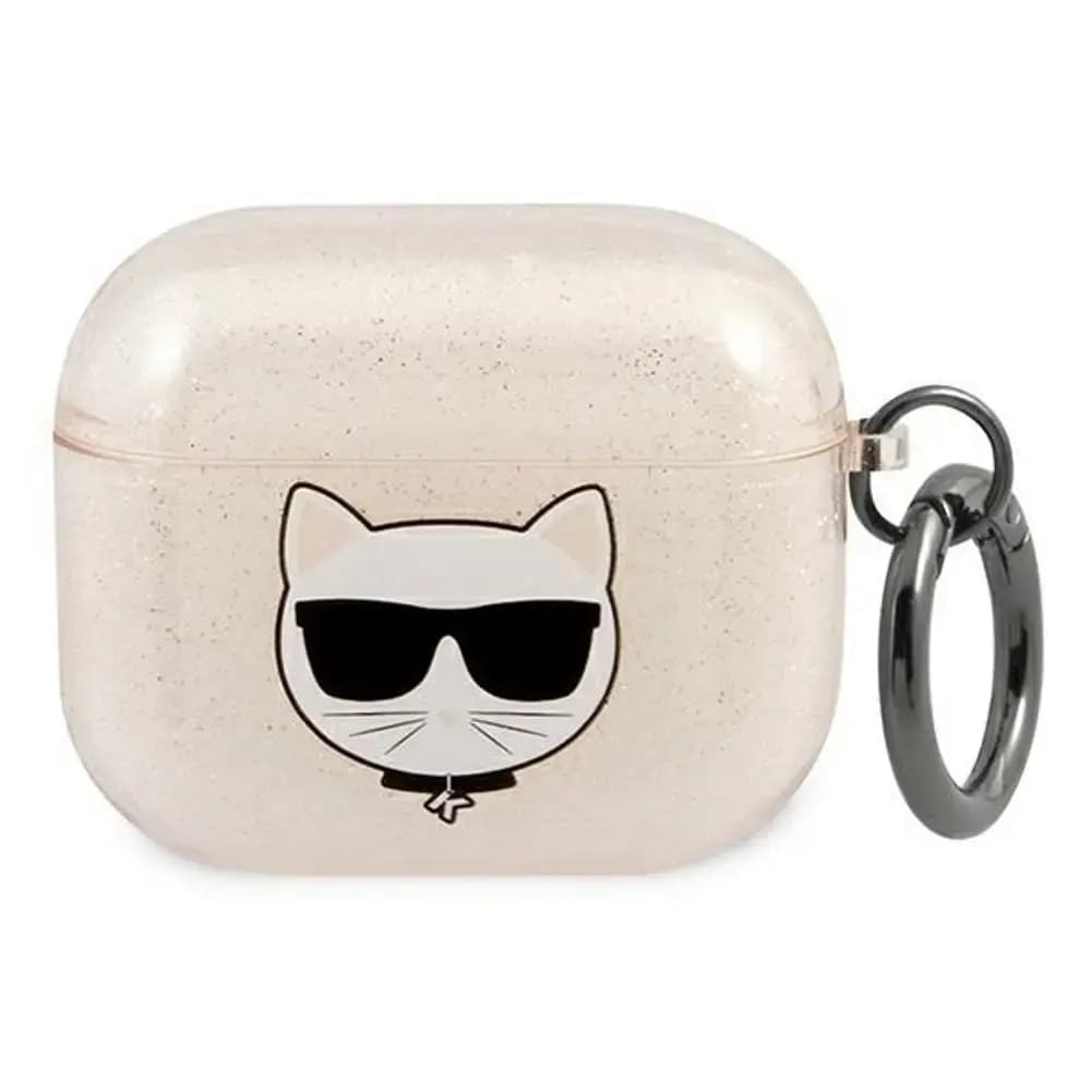 Ümbris Karl Lagerfeld Glitter Choupette AirPods 3 jaoks, kuldne
